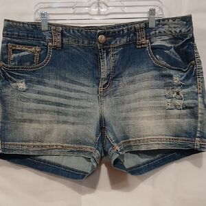 Maurices Distressed Blue Jean Shorts